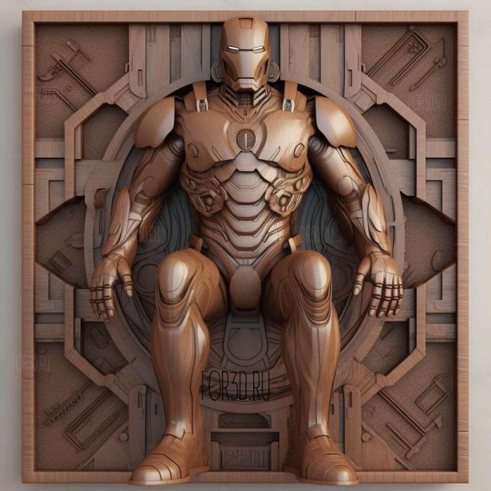 Iron Man 2 1 stl model for CNC